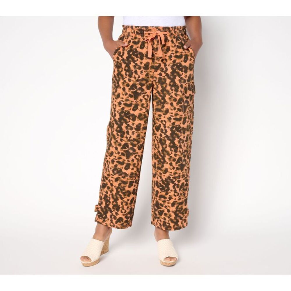 Maya J Women's Petite Pants PM Printed Cotton Utility Ankle Multi-colored